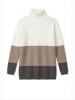 Cyrus women's oversized colorblock turtleneck pullover sweater size M